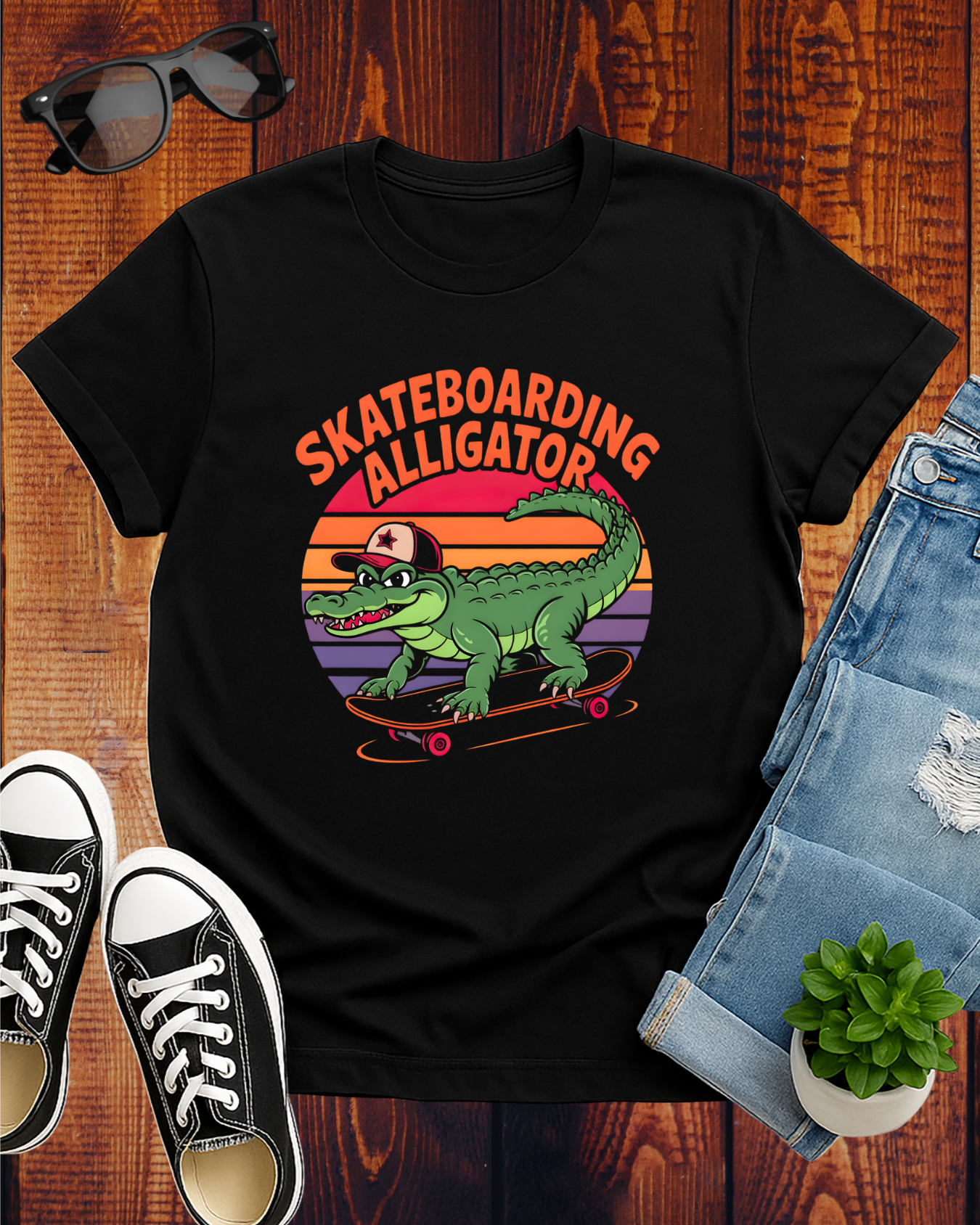 SKATEBOARDING ALLIGATOR T-Shirt