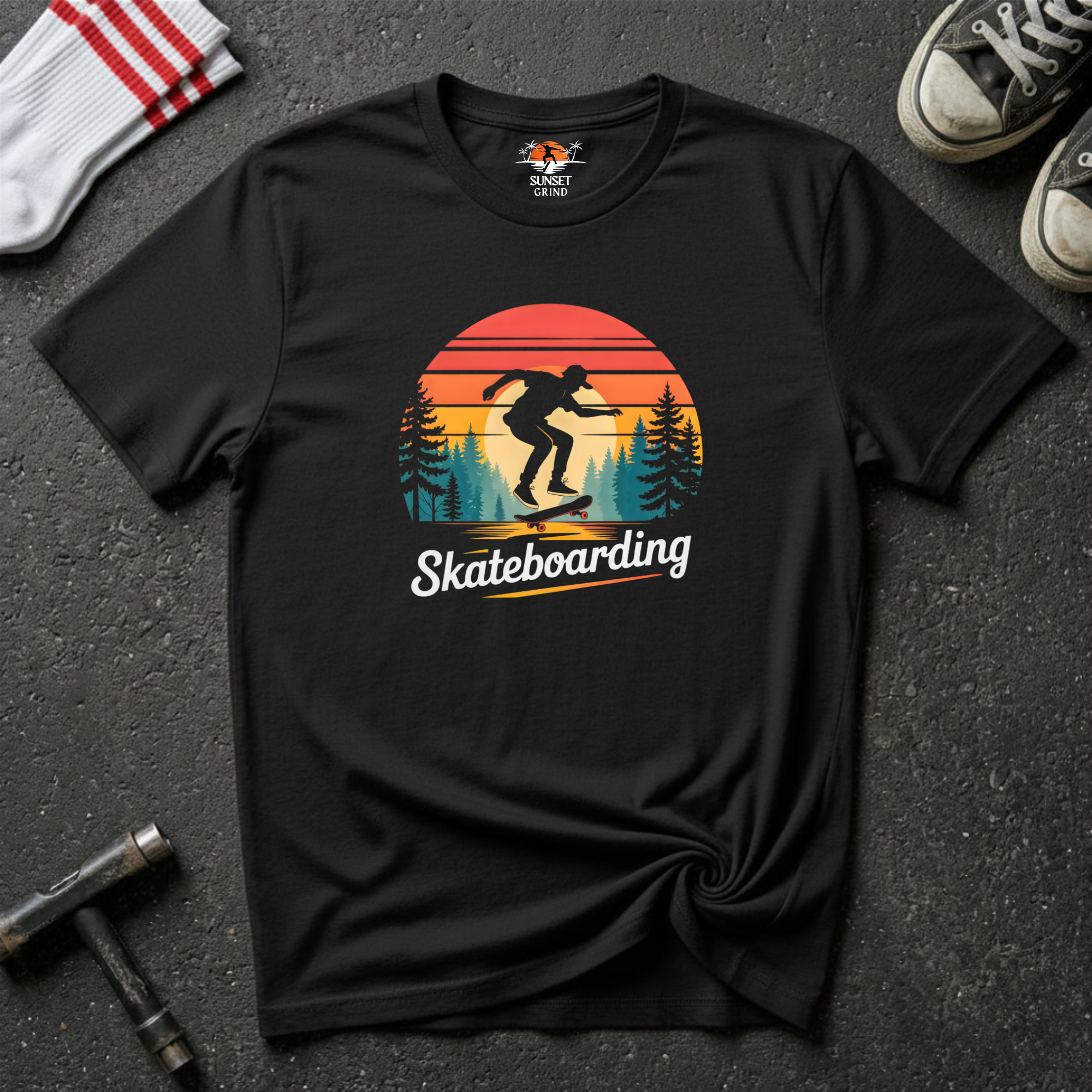 SKATEBOARDING IN SUNSET T-Shirt