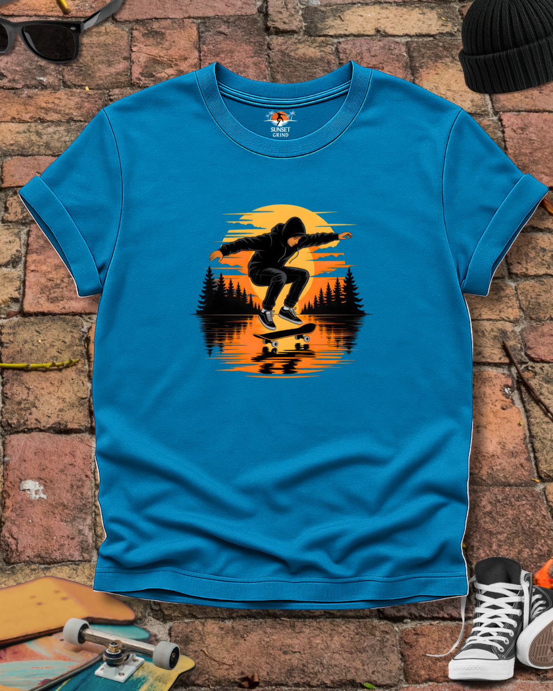 SKATEBOARDING IN SUNSET 2 T-Shirt