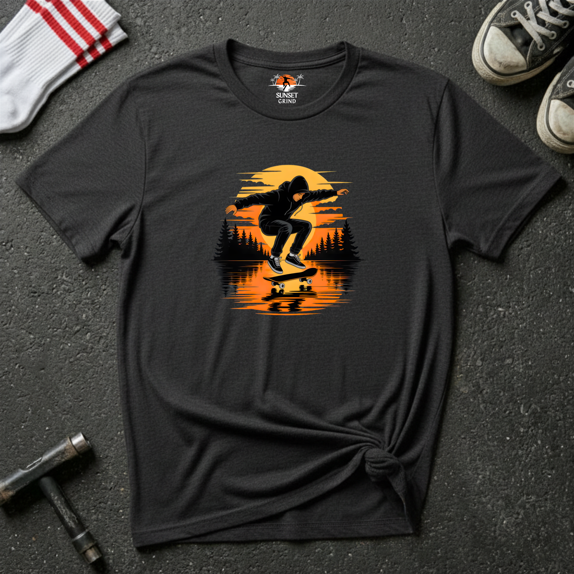 SKATEBOARDING IN SUNSET 2 T-Shirt