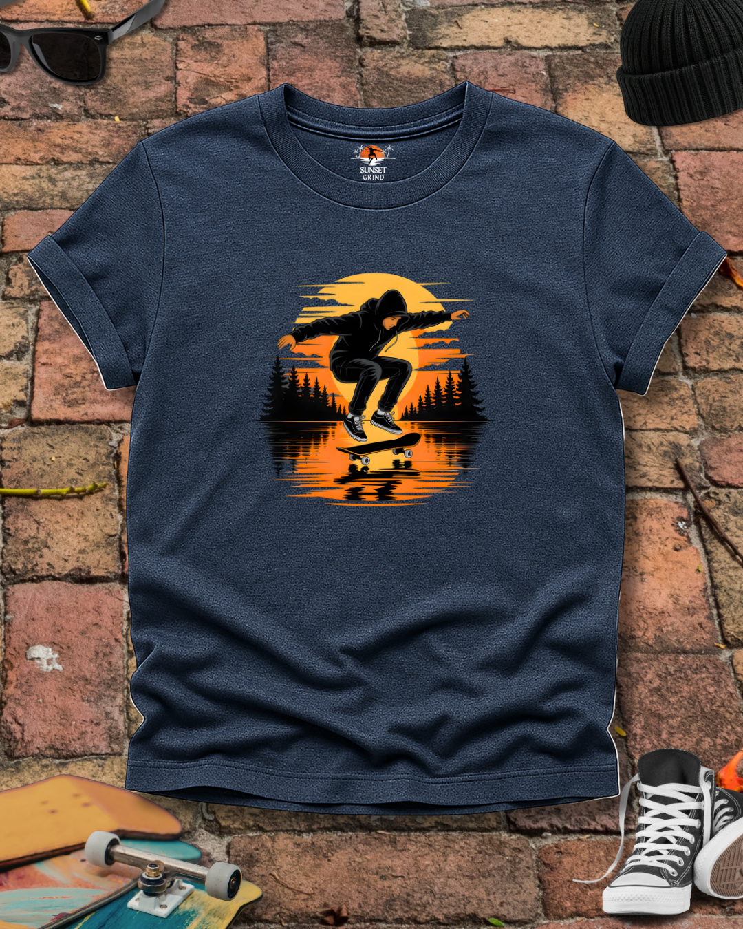 SKATEBOARDING IN SUNSET 2 T-Shirt