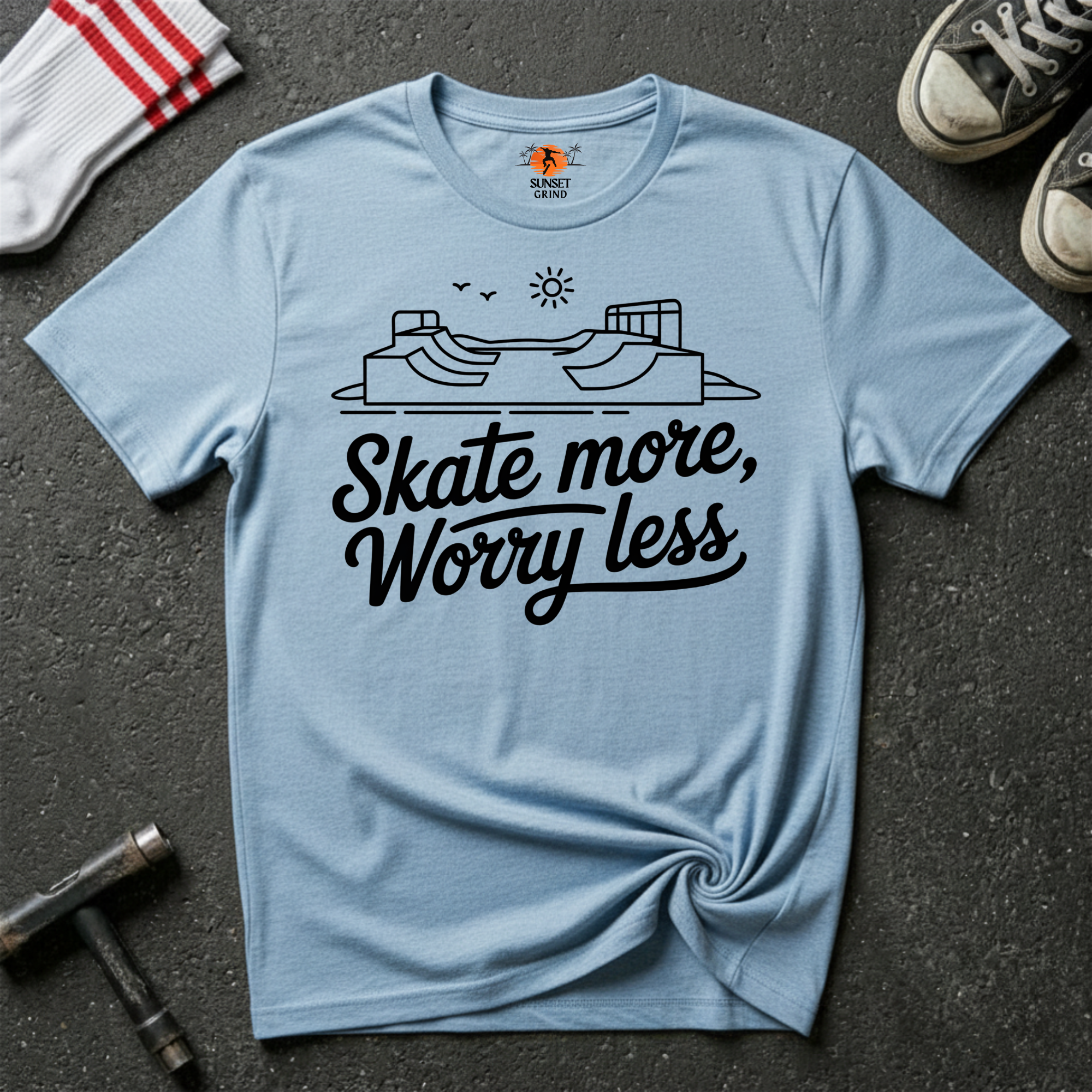 SKATE MORE, WORRY LESS T-Shirt
