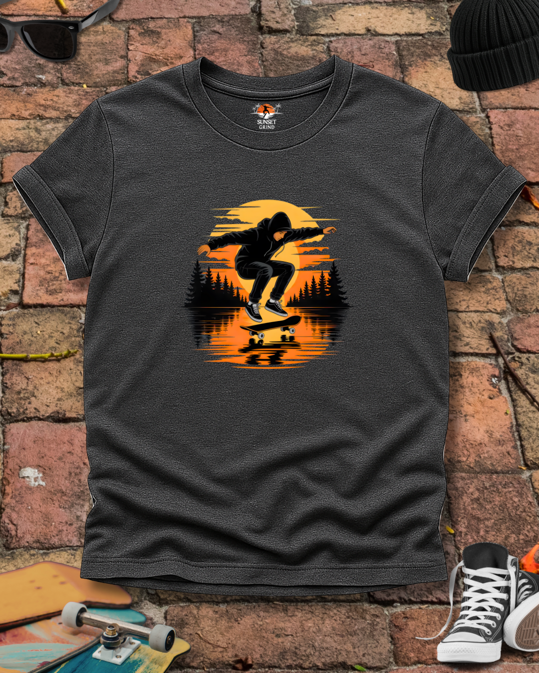 SKATEBOARDING IN SUNSET 2 T-Shirt