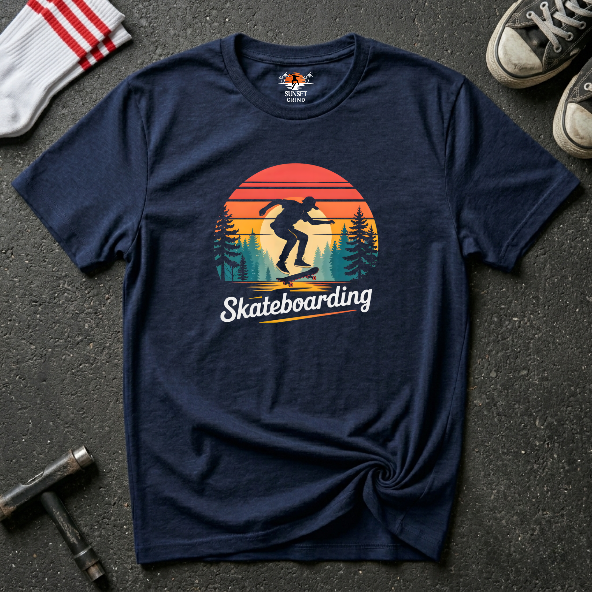 SKATEBOARDING IN SUNSET T-Shirt