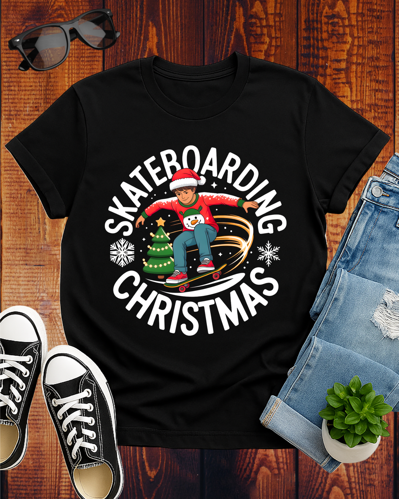 SKATEBOARDING CHRISTMAS T-Shirt