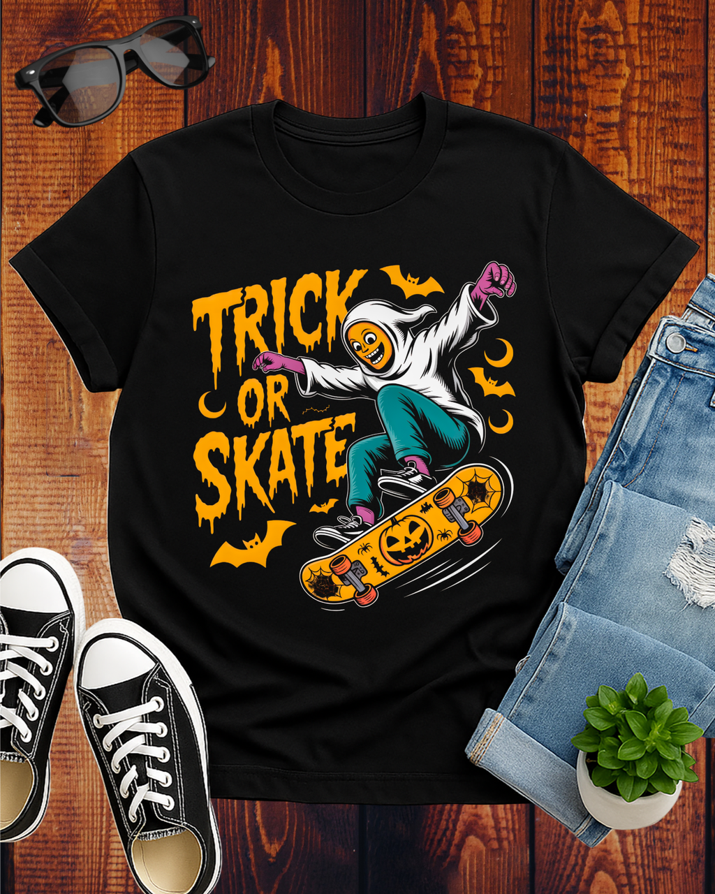 TRICK OR SKATE GHOST T-Shirt