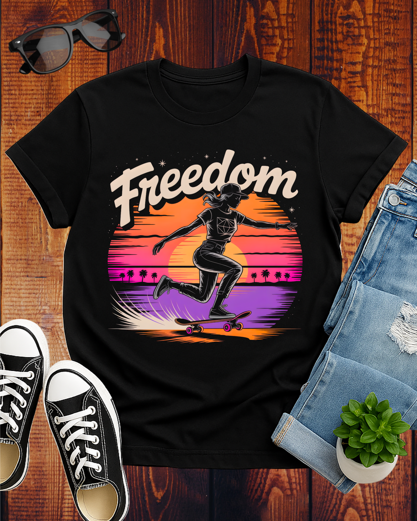 FREEDOM SKATER QUEEN  T-Shirt