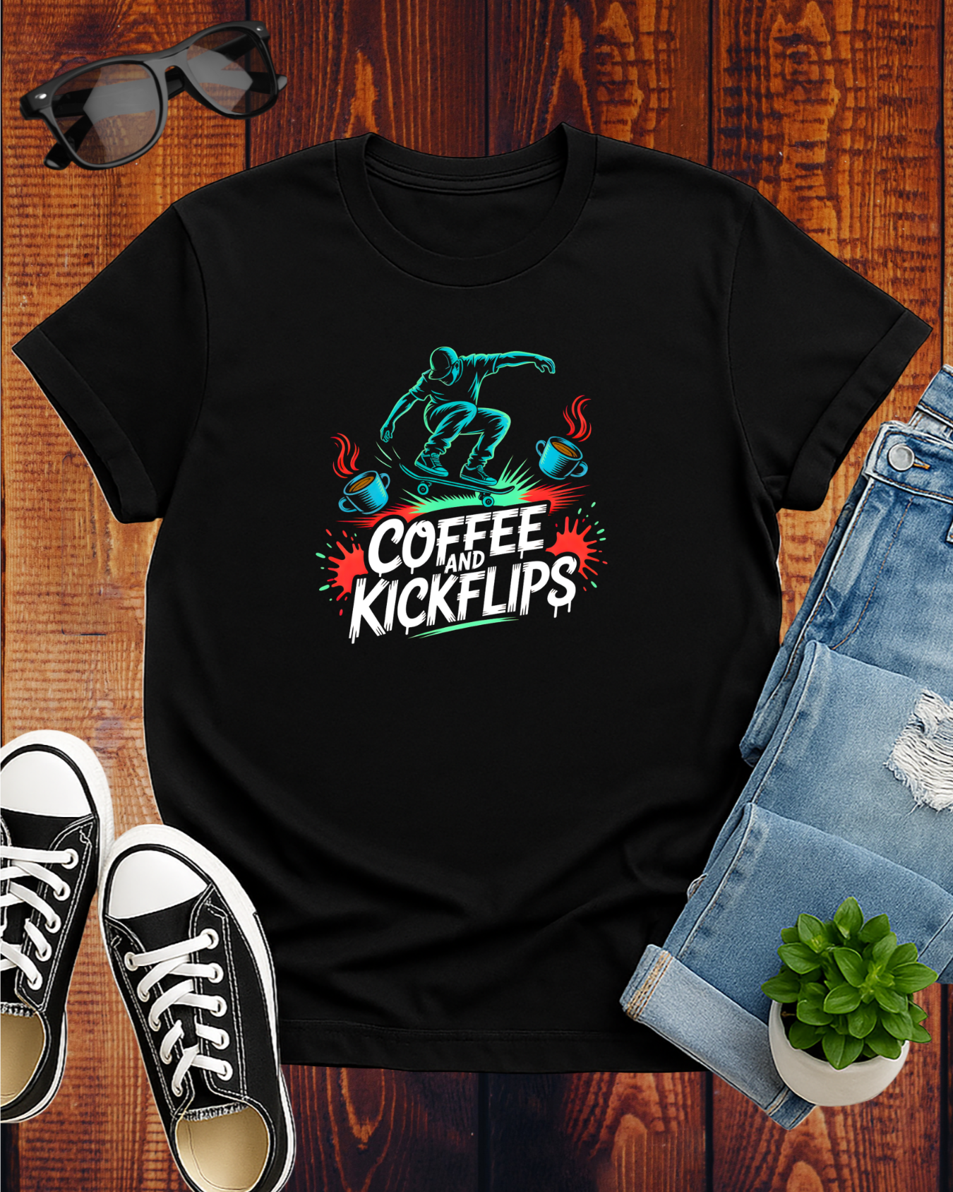 COFFEE AND KICKFLIPS 2 T-Shirt