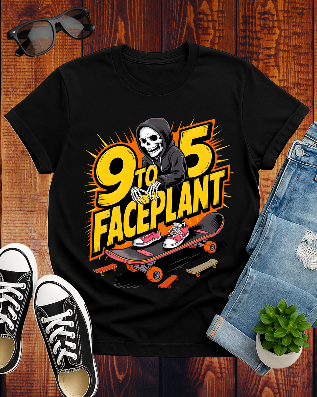 9 TO 5 FACEPLANT T-Shirt