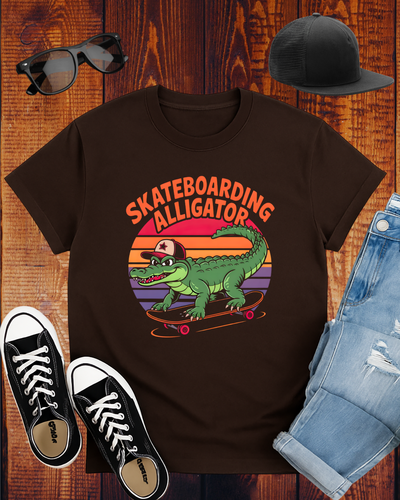 SKATEBOARDING ALLIGATOR T-Shirt
