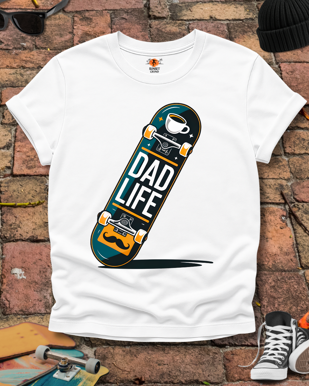 Concrete Raised Skate Dad T-Shirt