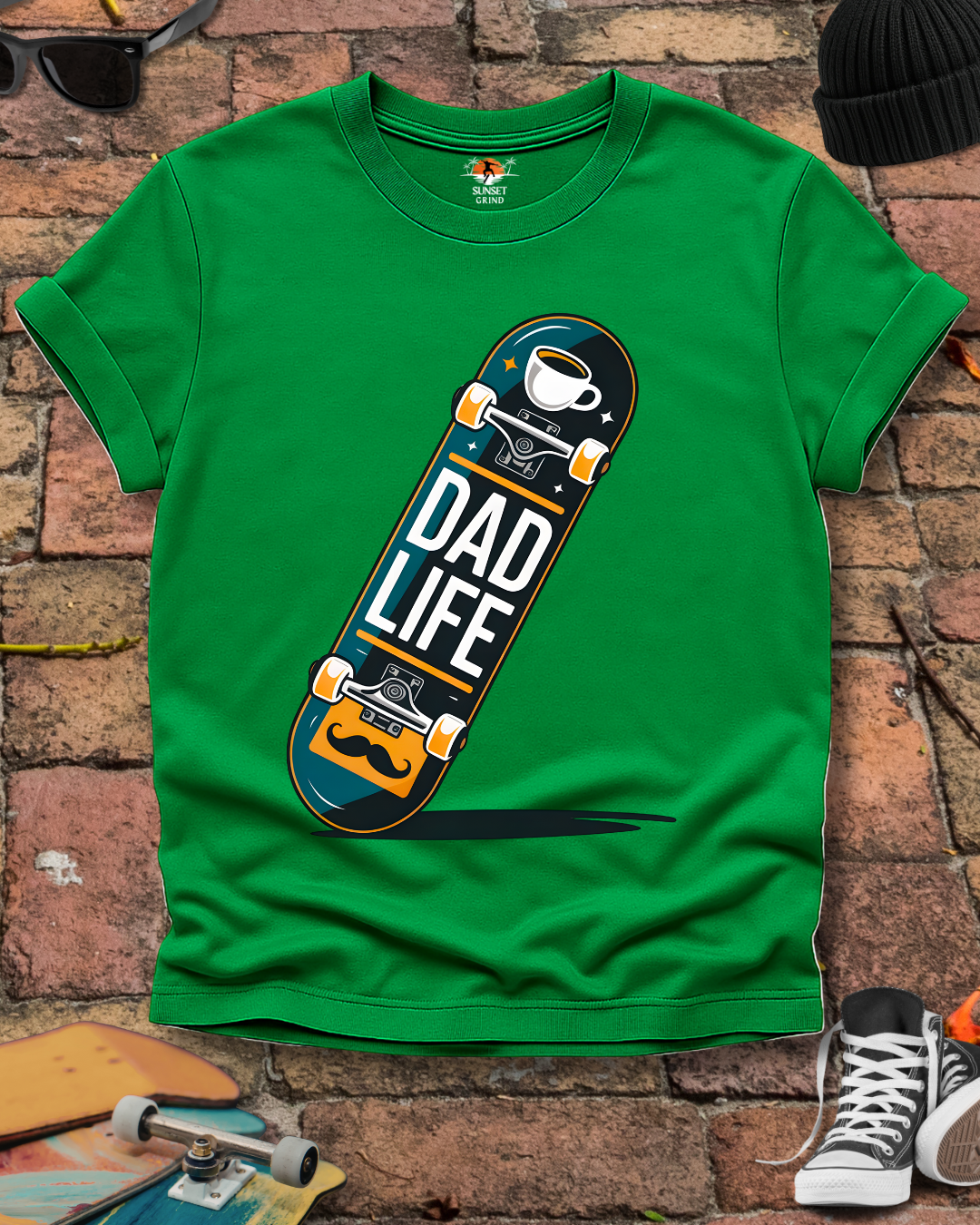 Concrete Raised Skate Dad T-Shirt