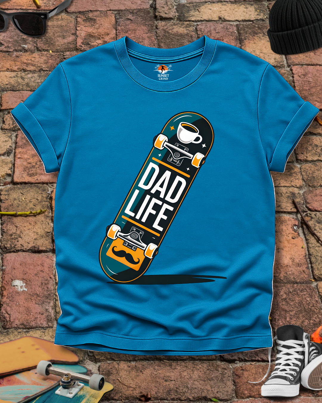 Concrete Raised Skate Dad T-Shirt
