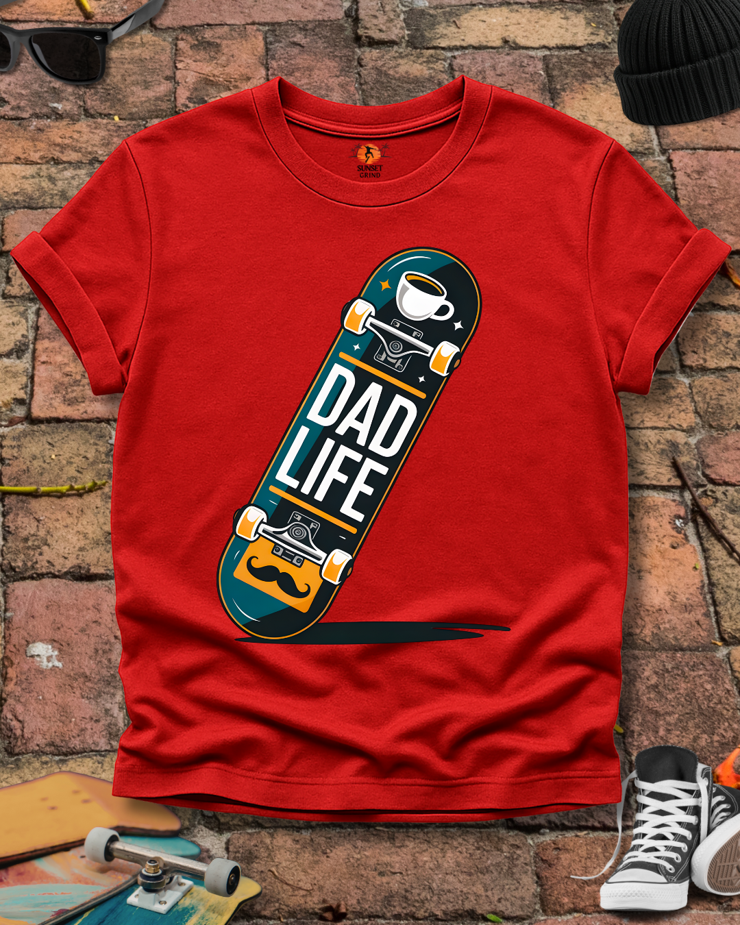 Concrete Raised Skate Dad T-Shirt