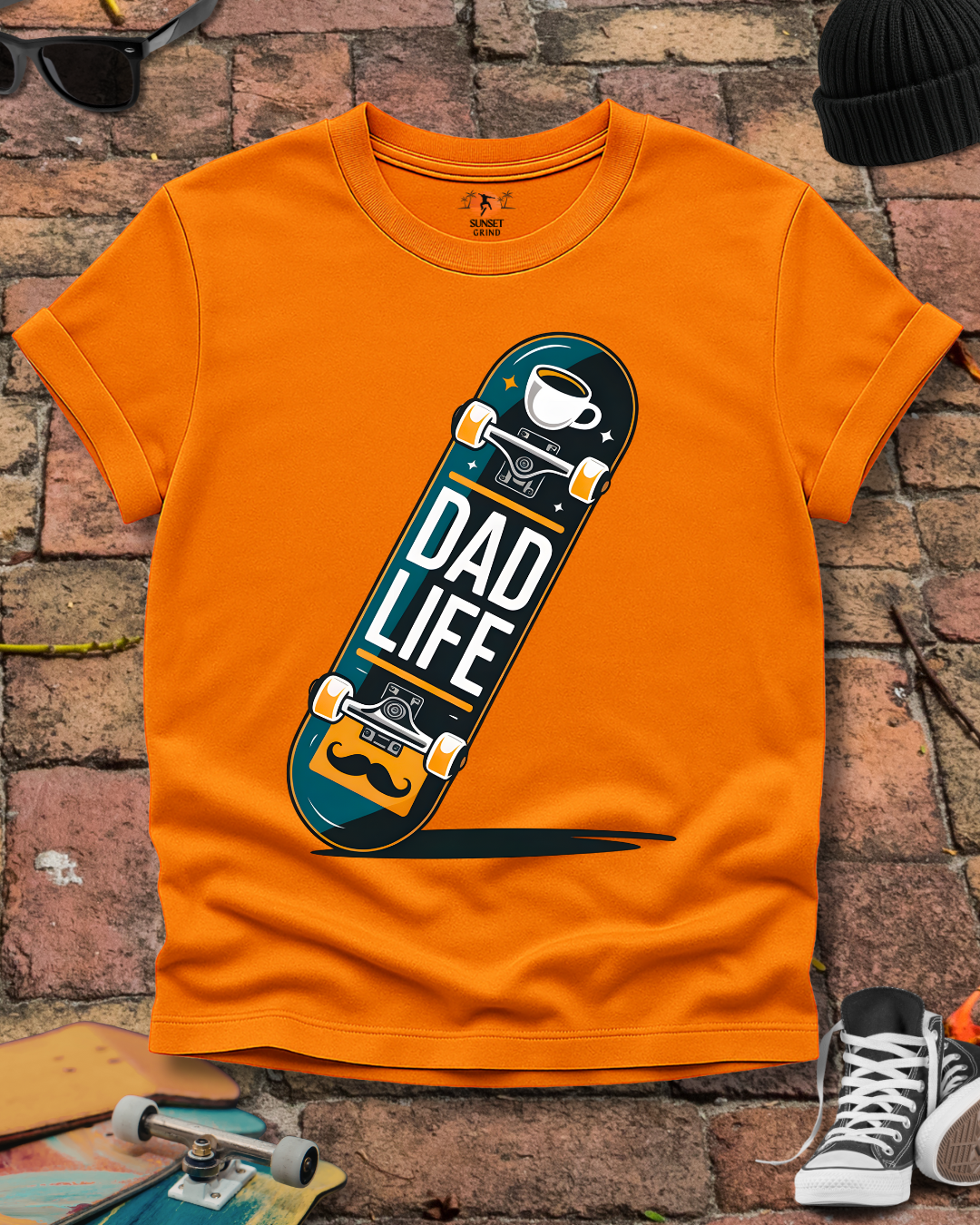 Concrete Raised Skate Dad T-Shirt