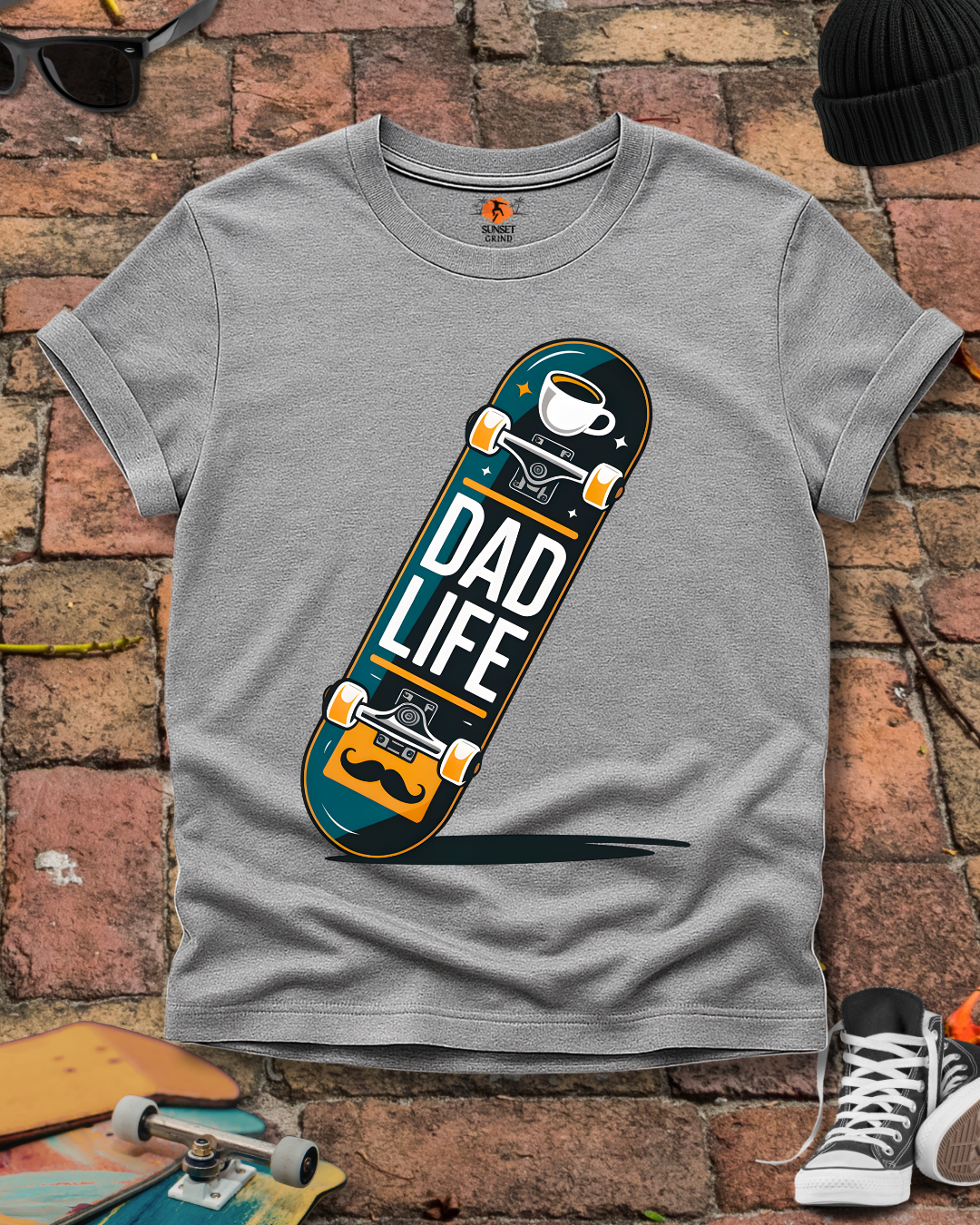 Concrete Raised Skate Dad T-Shirt
