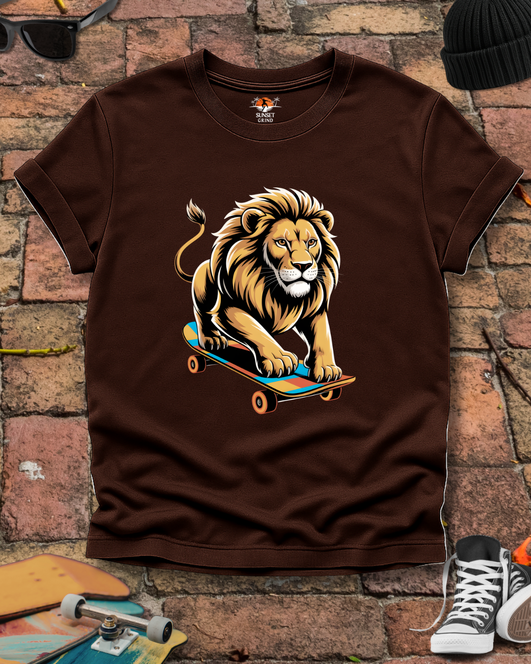 Skateboarding Lion T-Shirt