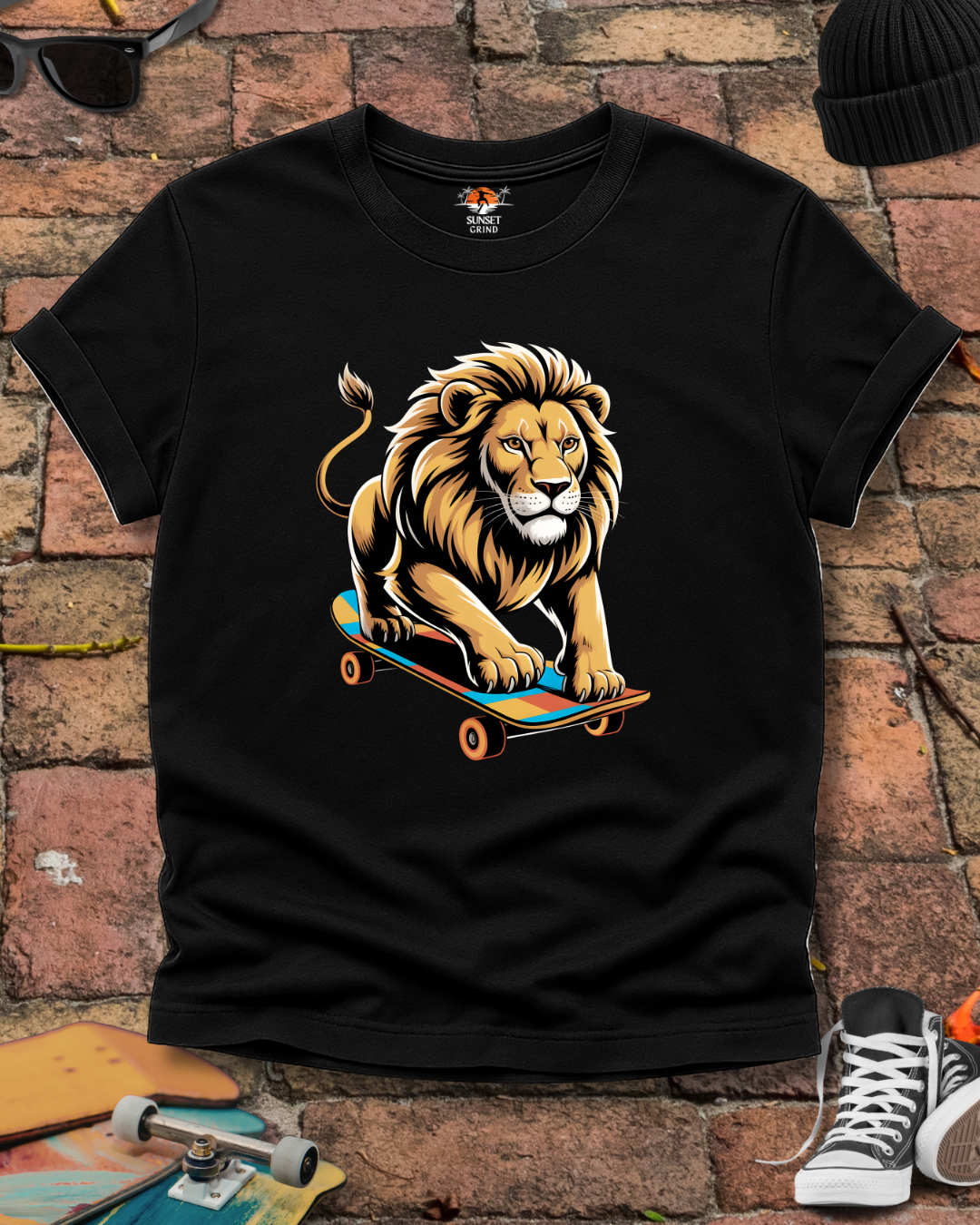 Skateboarding Lion T-Shirt