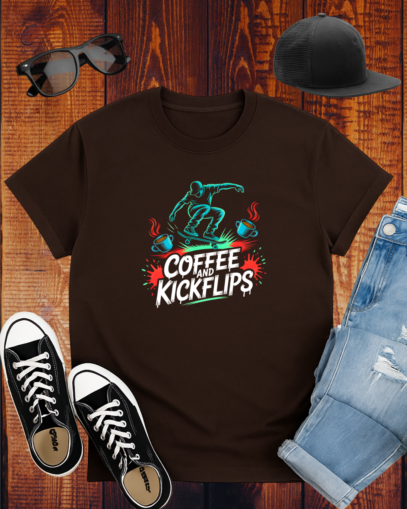 COFFEE AND KICKFLIPS 2 T-Shirt