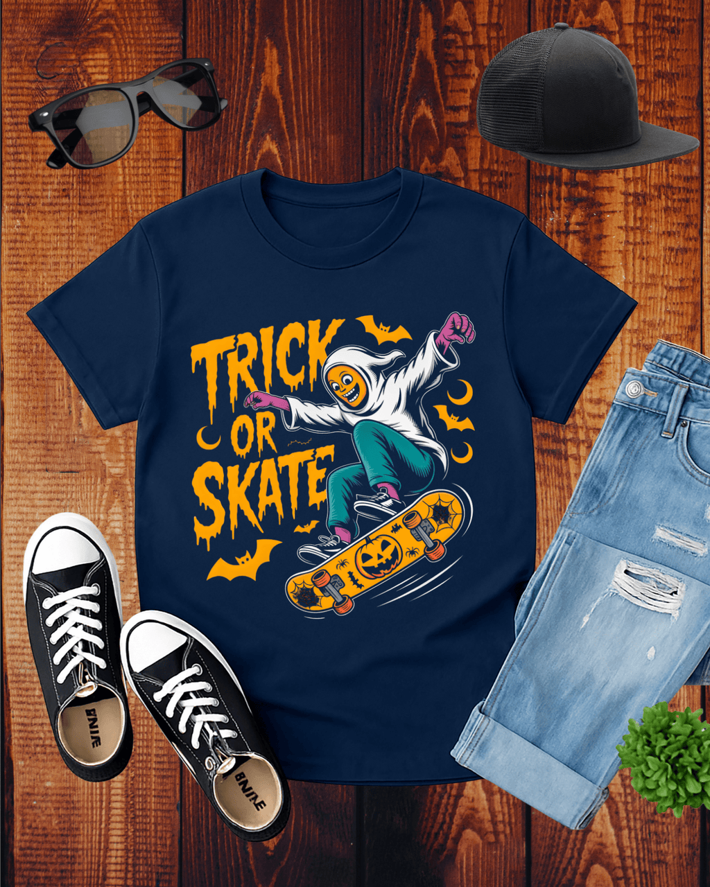 TRICK OR SKATE GHOST T-Shirt