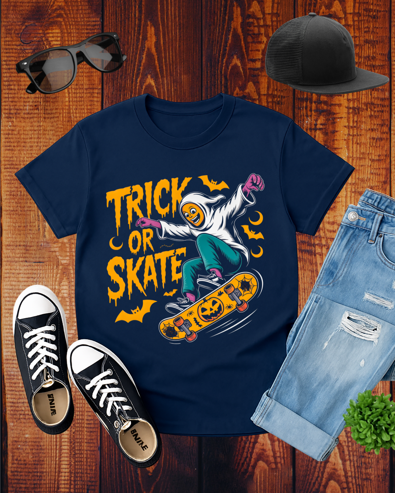 TRICK OR SKATE GHOST T-Shirt