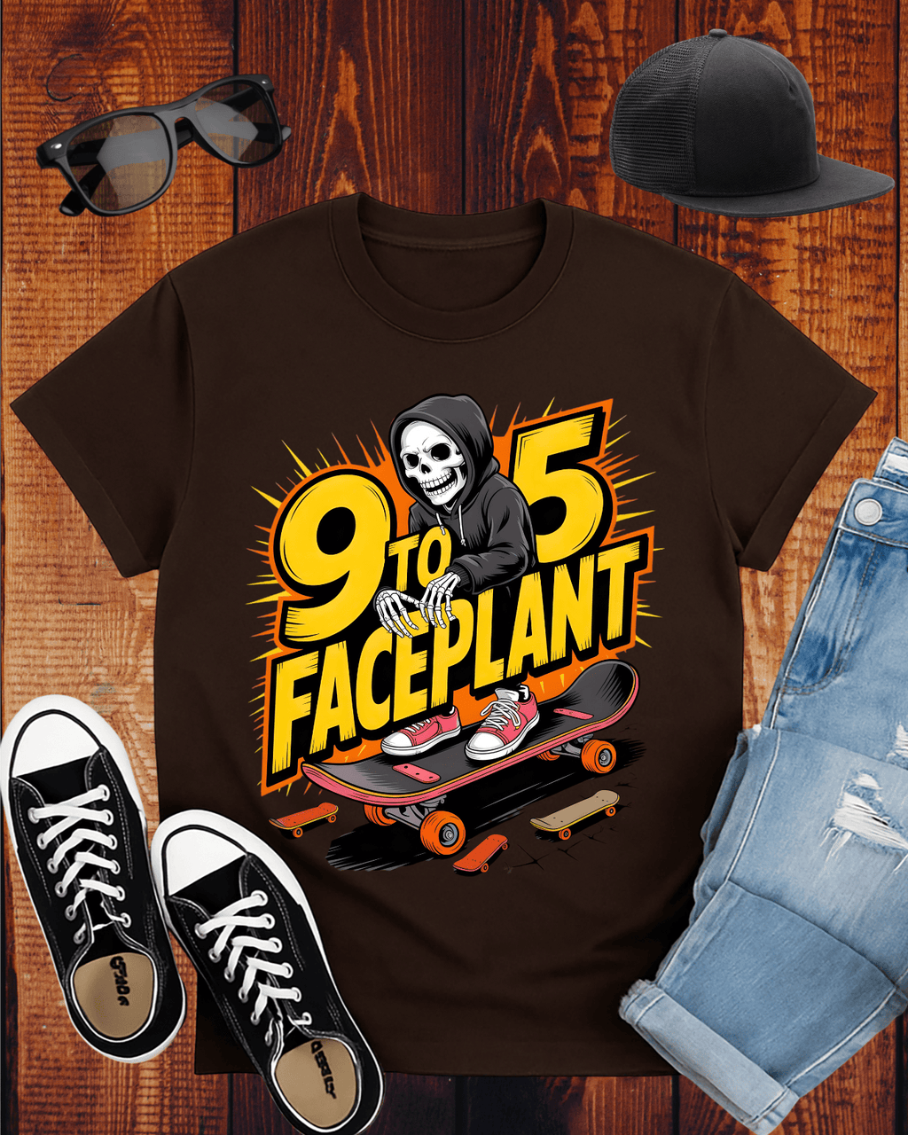 9 TO 5 FACEPLANT T-Shirt