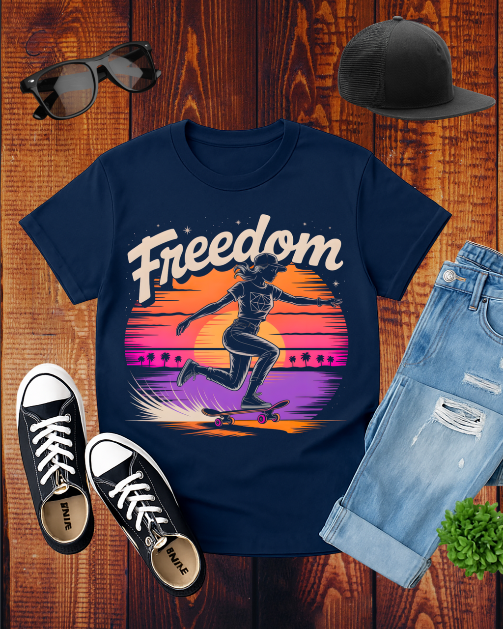 FREEDOM SKATER QUEEN  T-Shirt
