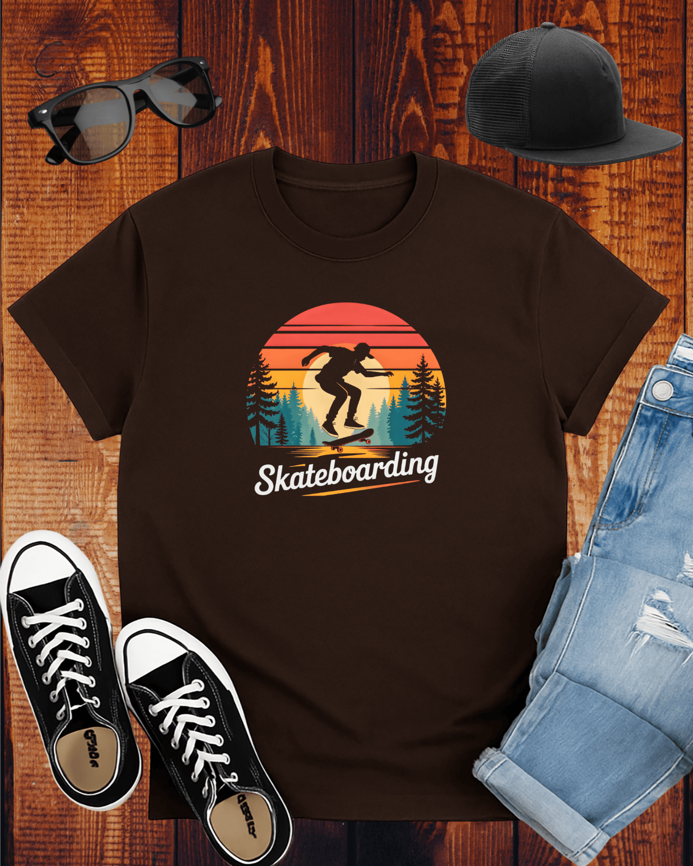 SKATEBOARDING IN SUNSET T-Shirt