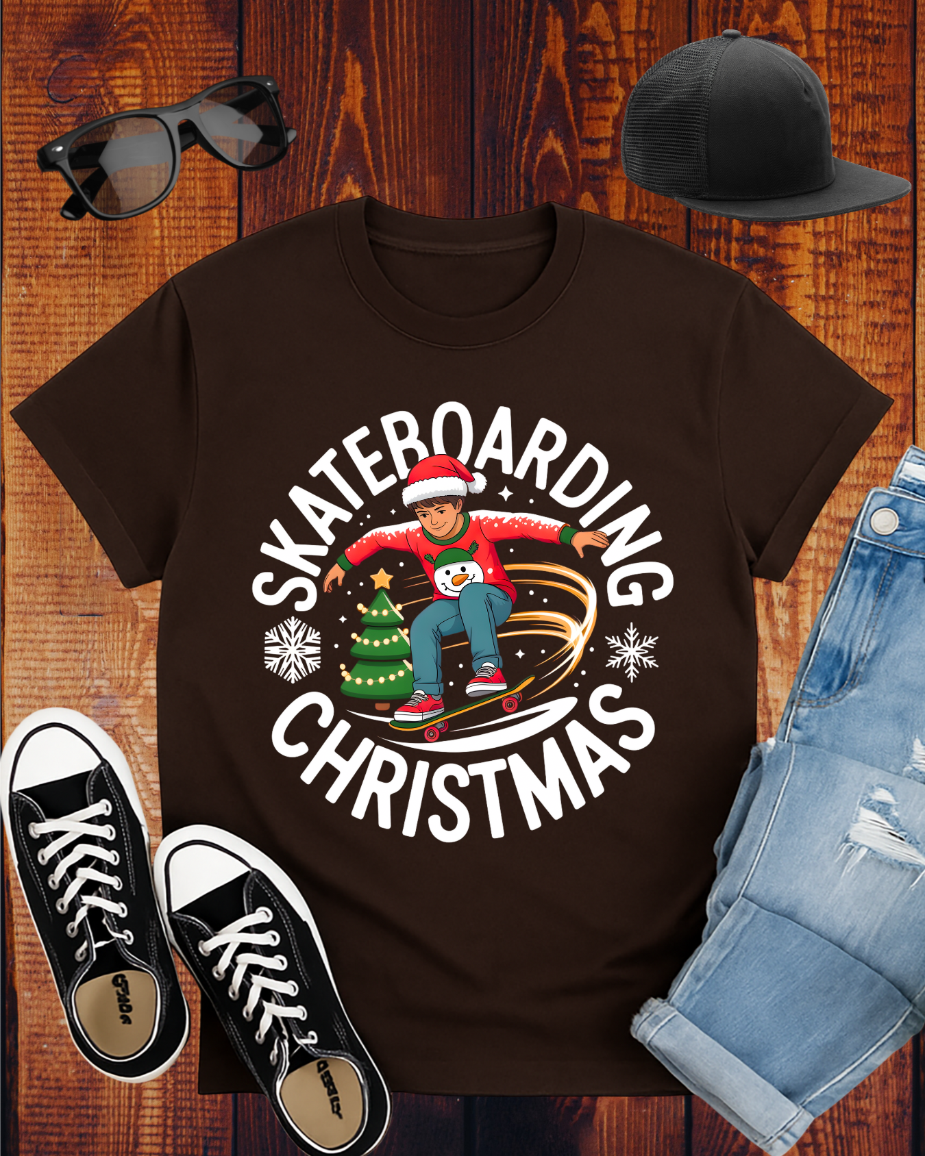 SKATEBOARDING CHRISTMAS T-Shirt