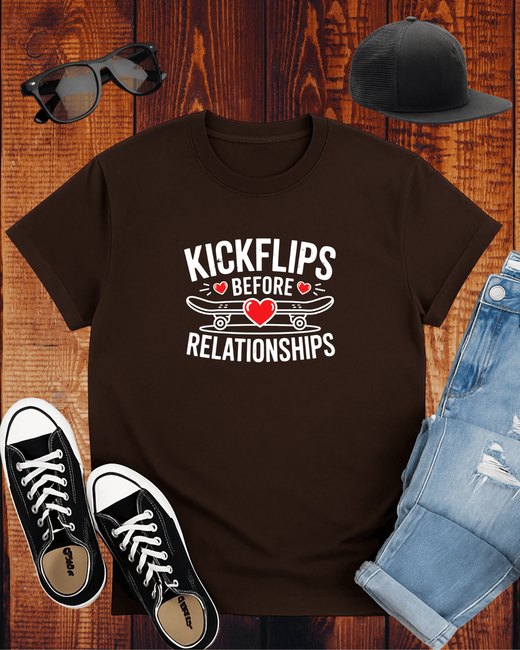KICKFLIPS BEFORE RELATIONSHIPS T-Shirt