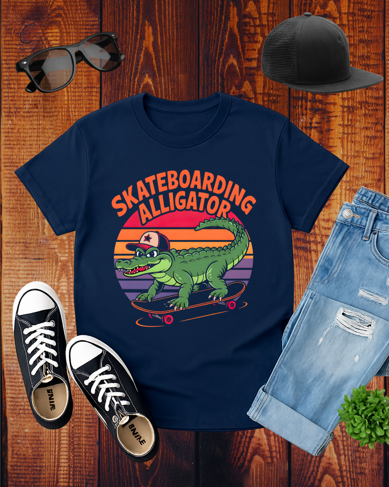 SKATEBOARDING ALLIGATOR T-Shirt