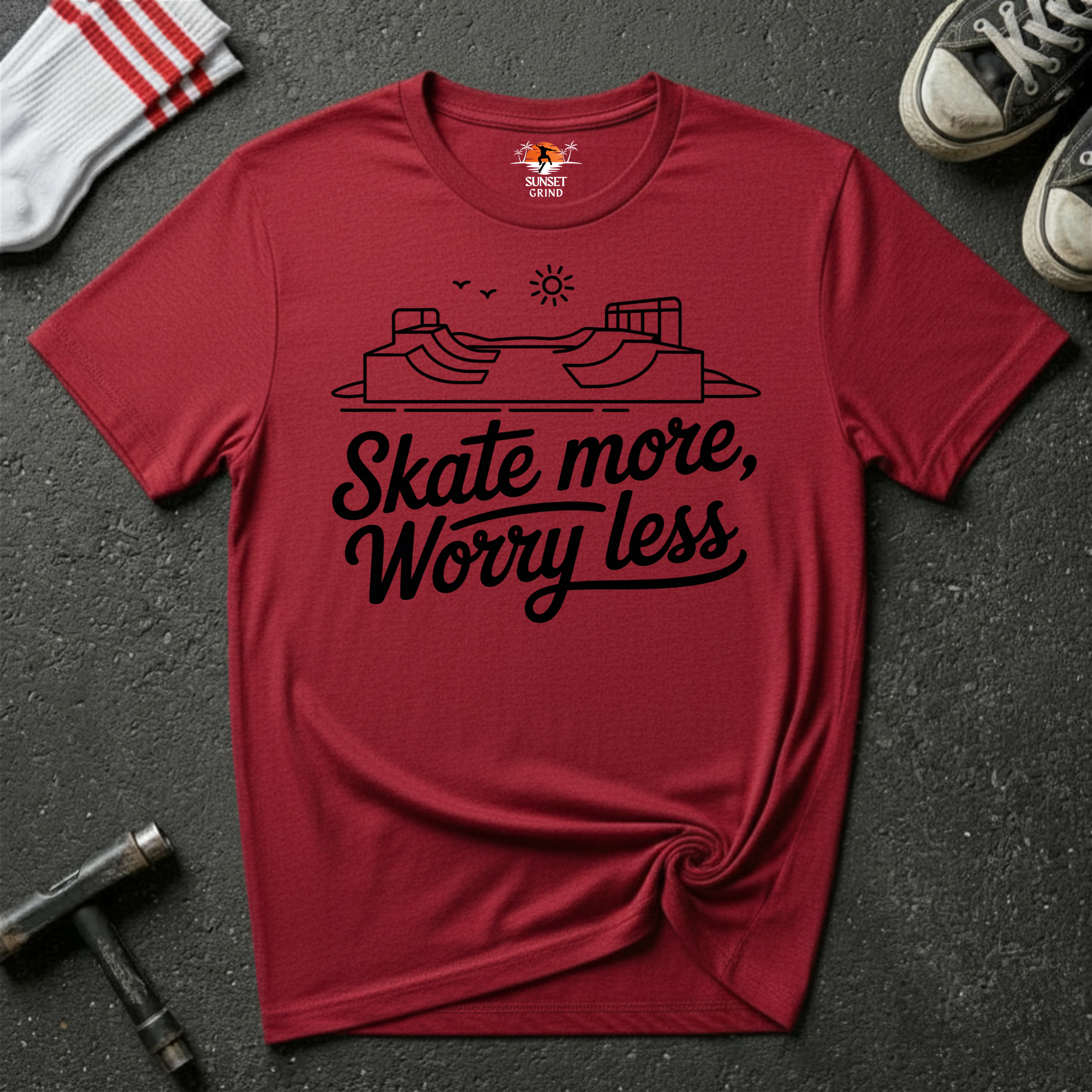 SKATE MORE, WORRY LESS T-Shirt