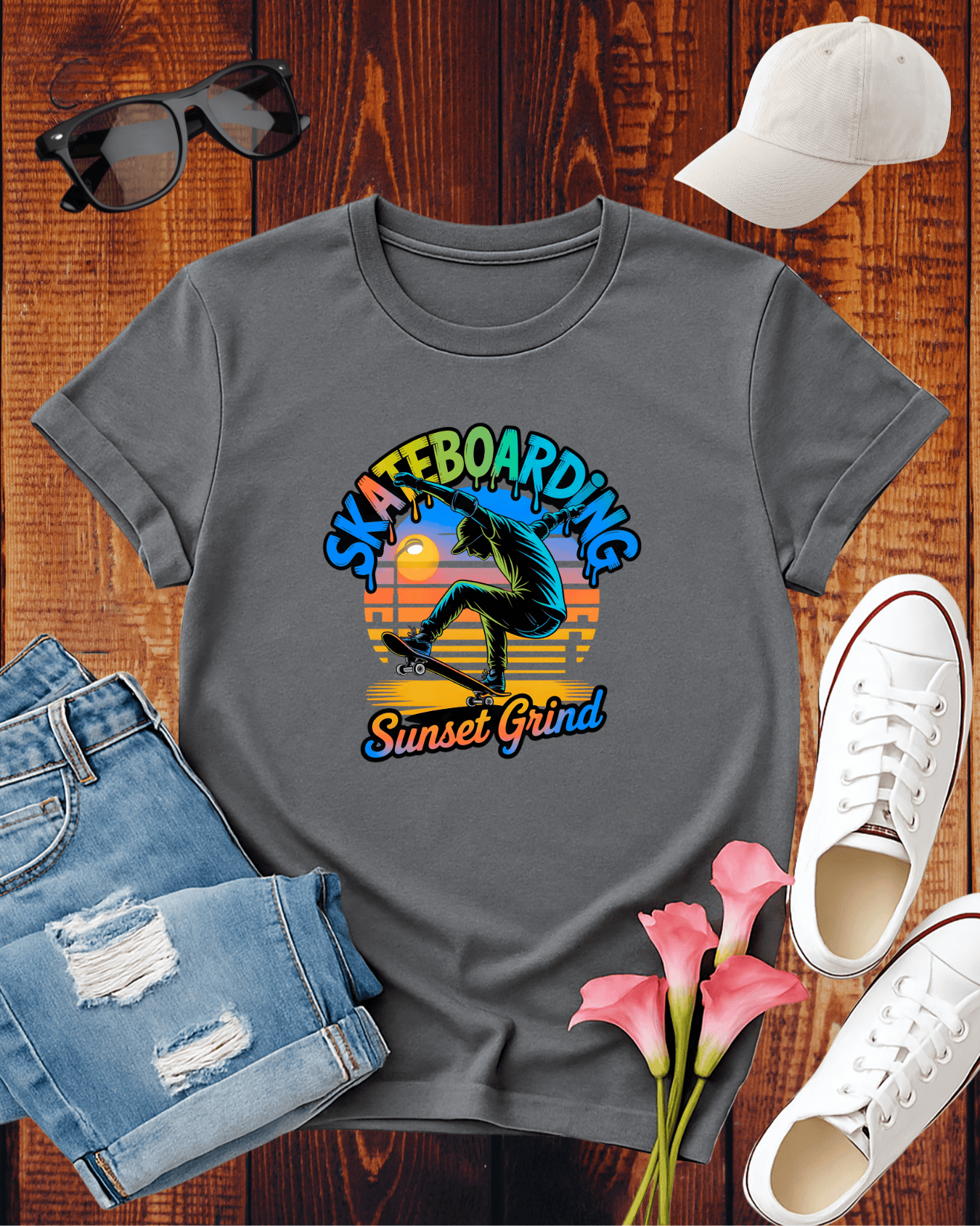 SKATEBOARDING SUNSET GRIND 2 T-Shirt