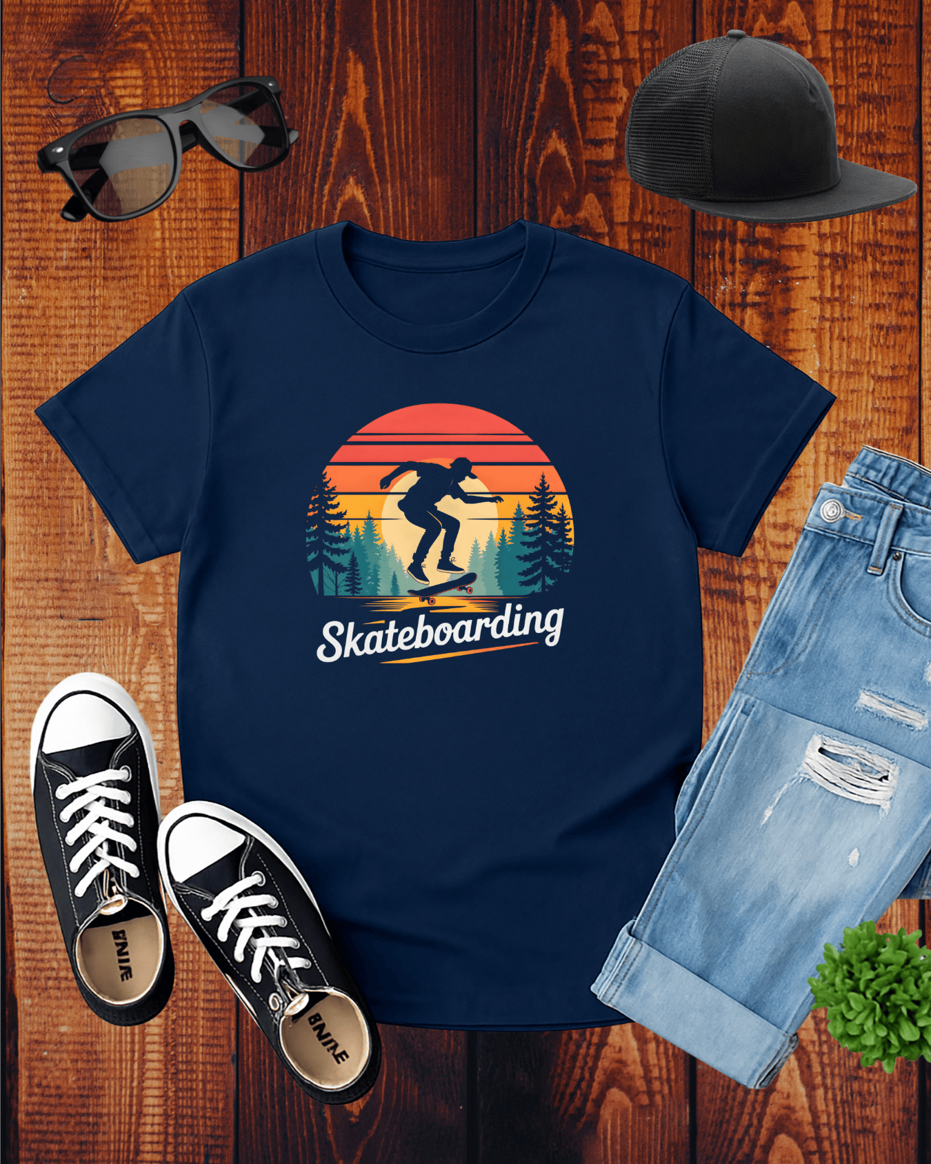 SKATEBOARDING IN SUNSET T-Shirt