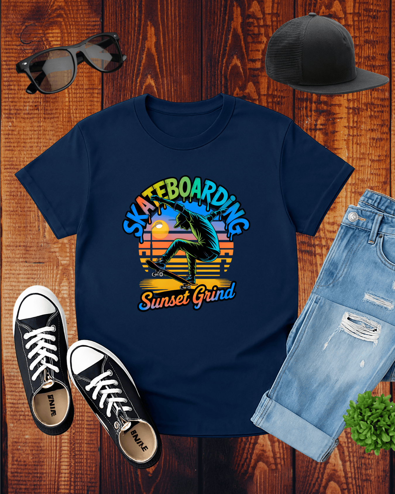 SKATEBOARDING SUNSET GRIND 2 T-Shirt