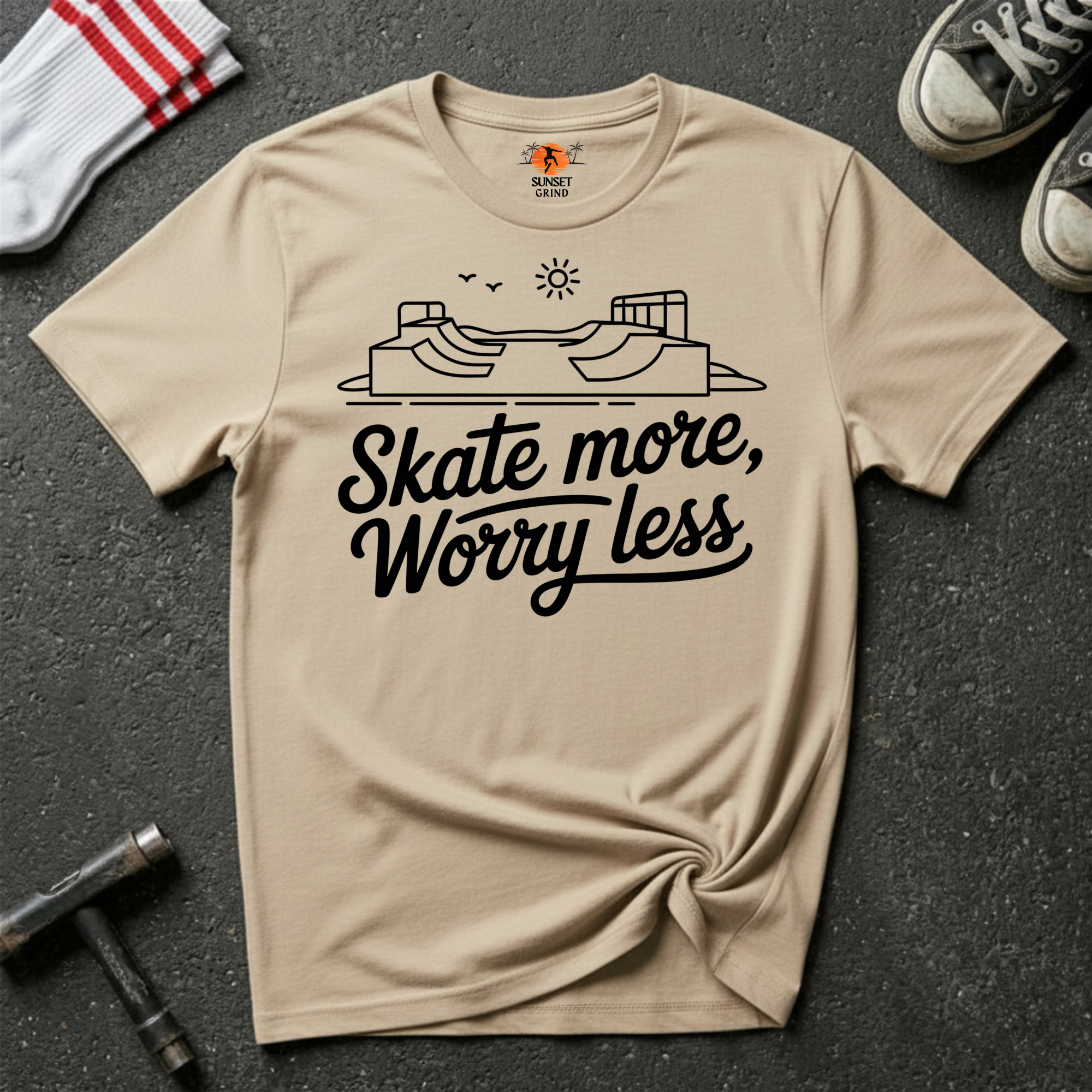 SKATE MORE, WORRY LESS T-Shirt