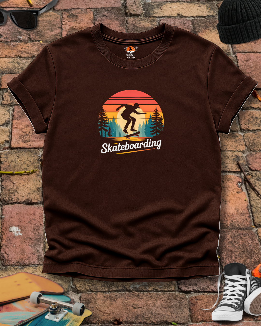 SKATEBOARDING IN SUNSET T-Shirt