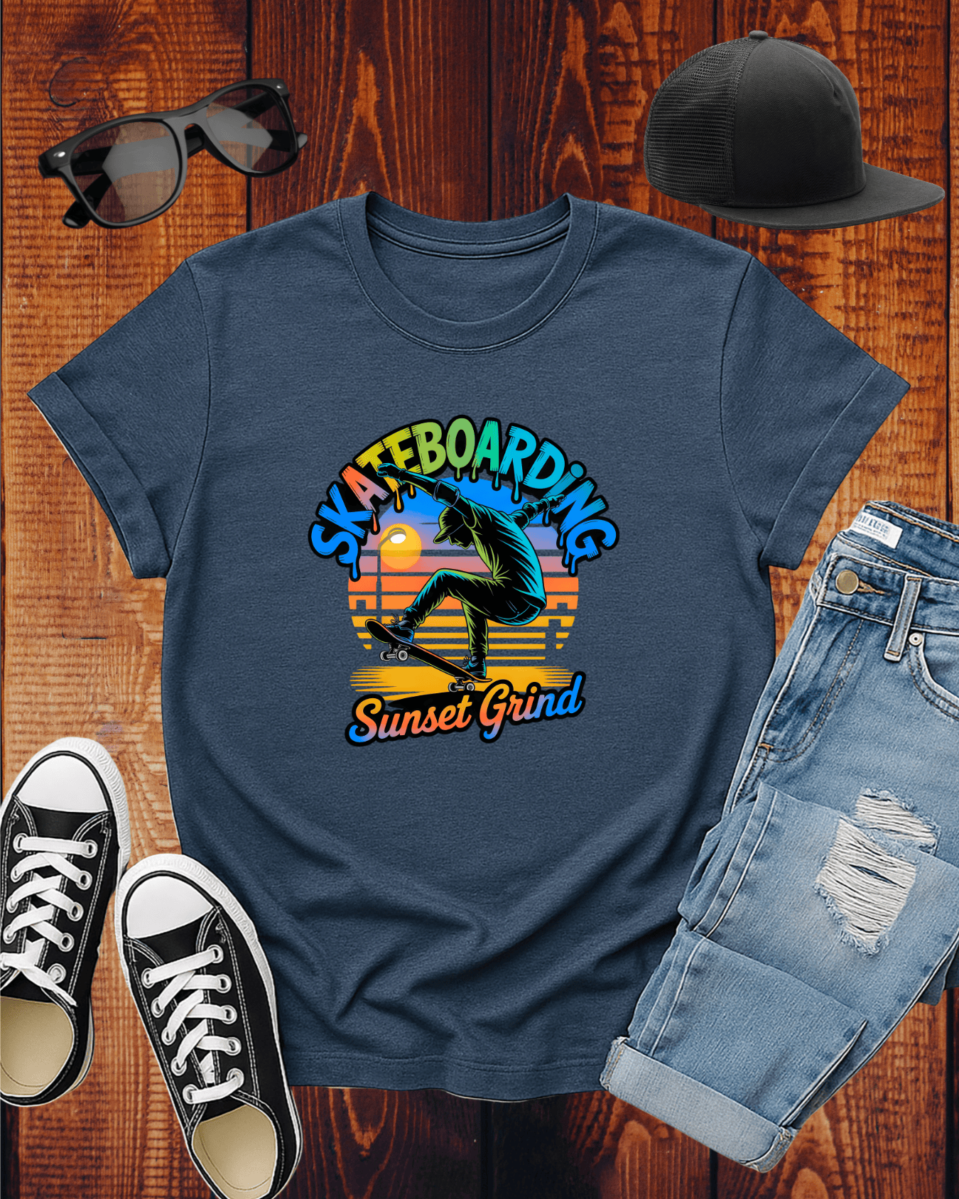 SKATEBOARDING SUNSET GRIND 2 T-Shirt