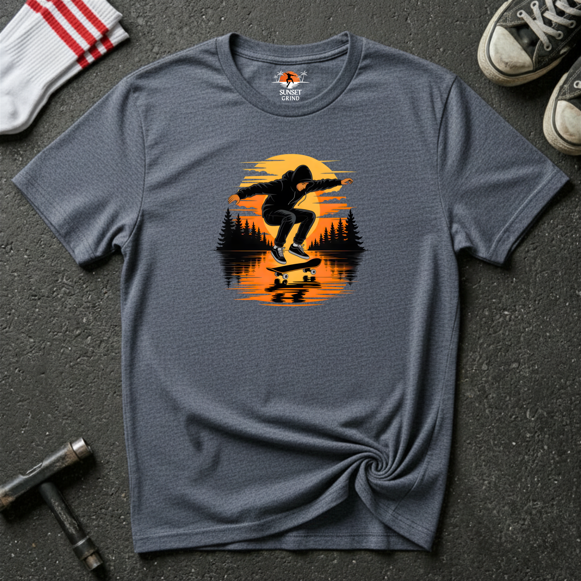 SKATEBOARDING IN SUNSET 2 T-Shirt
