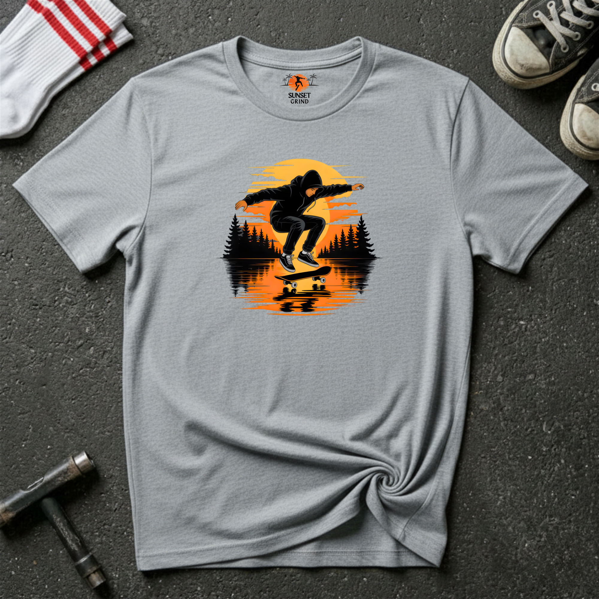 SKATEBOARDING IN SUNSET 2 T-Shirt
