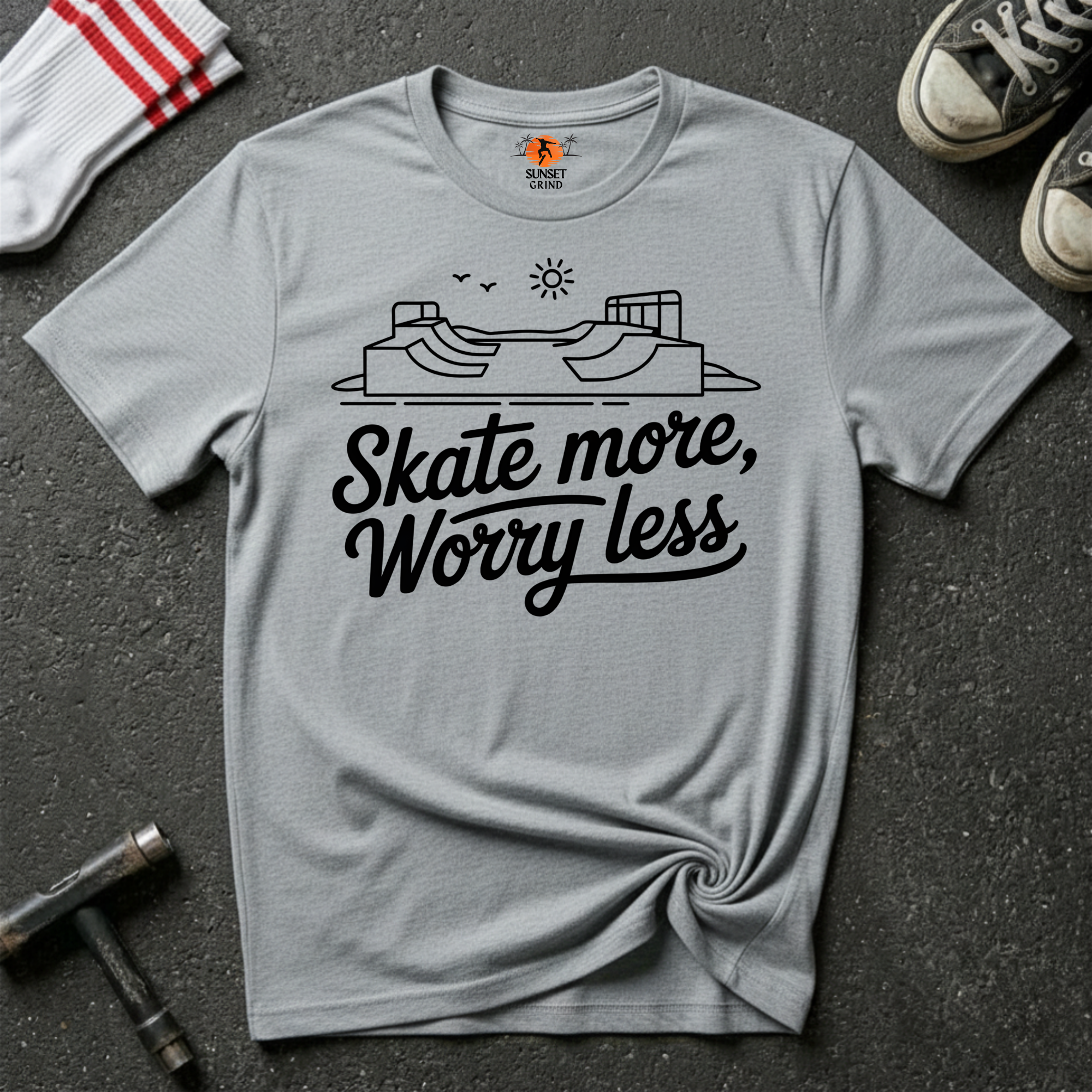 SKATE MORE, WORRY LESS T-Shirt