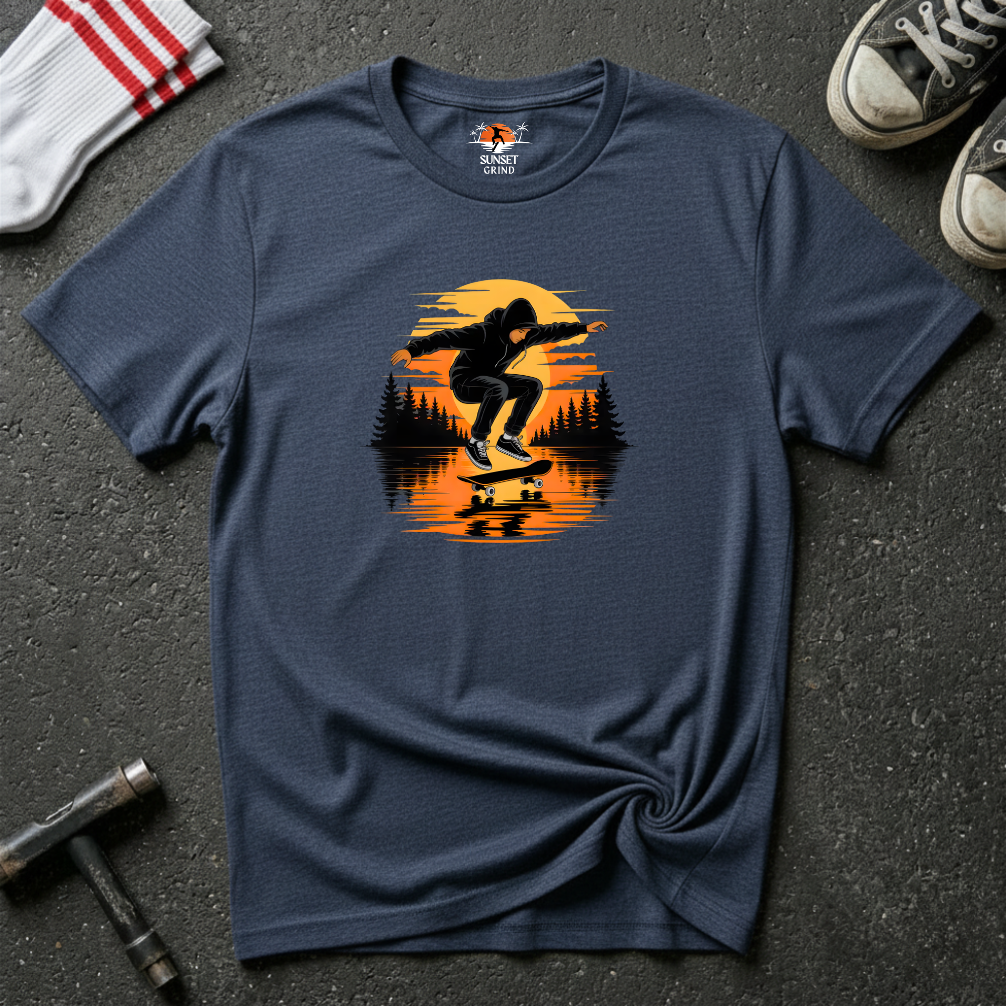 SKATEBOARDING IN SUNSET 2 T-Shirt