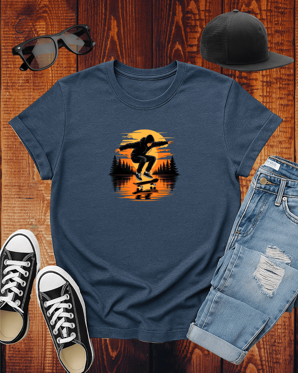SKATEBOARDING IN SUNSET 2 T-Shirt