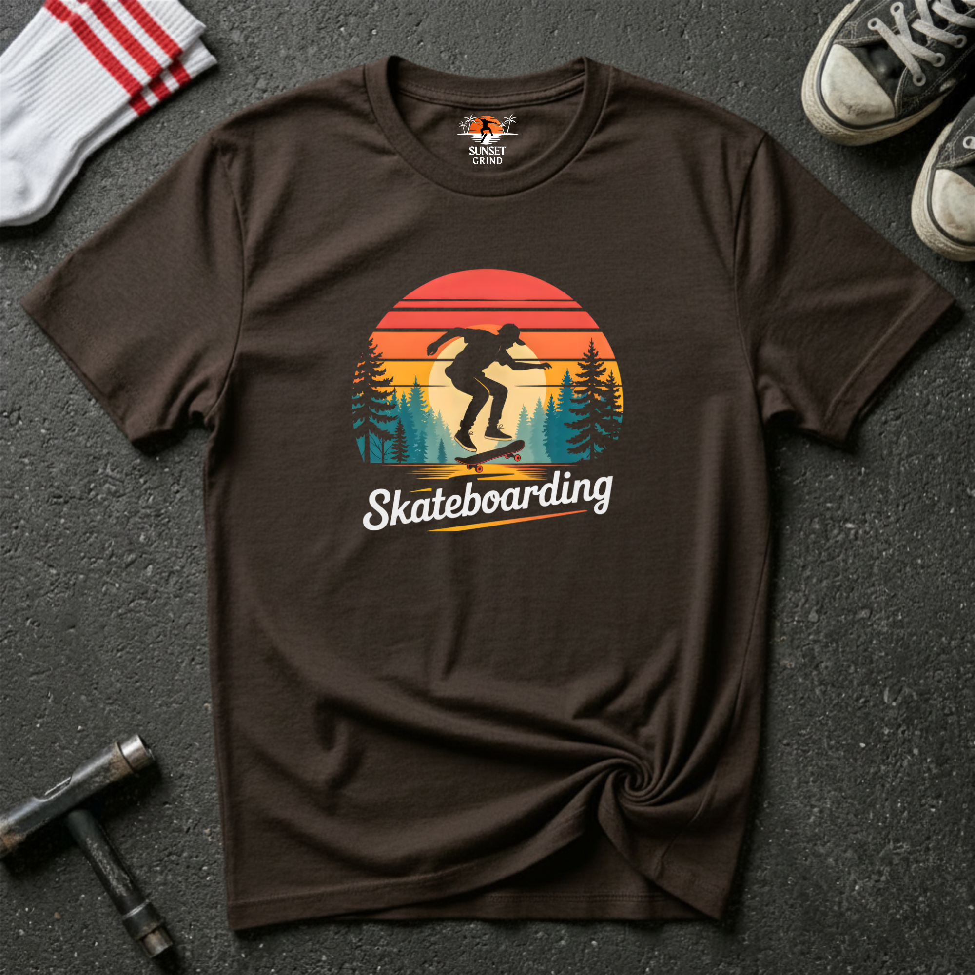 SKATEBOARDING IN SUNSET T-Shirt