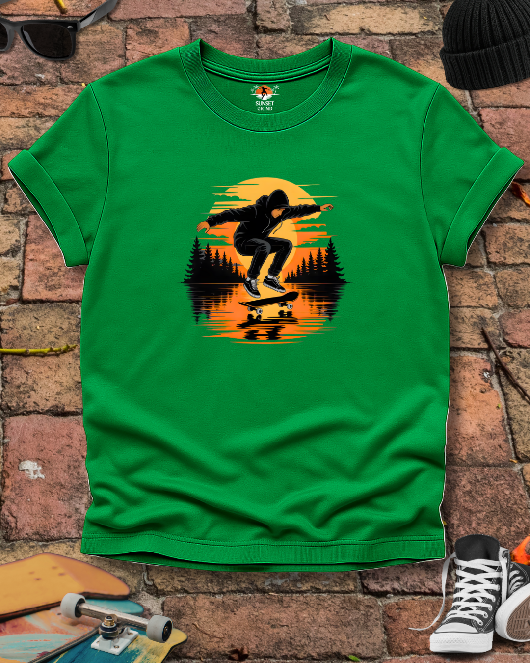 SKATEBOARDING IN SUNSET 2 T-Shirt