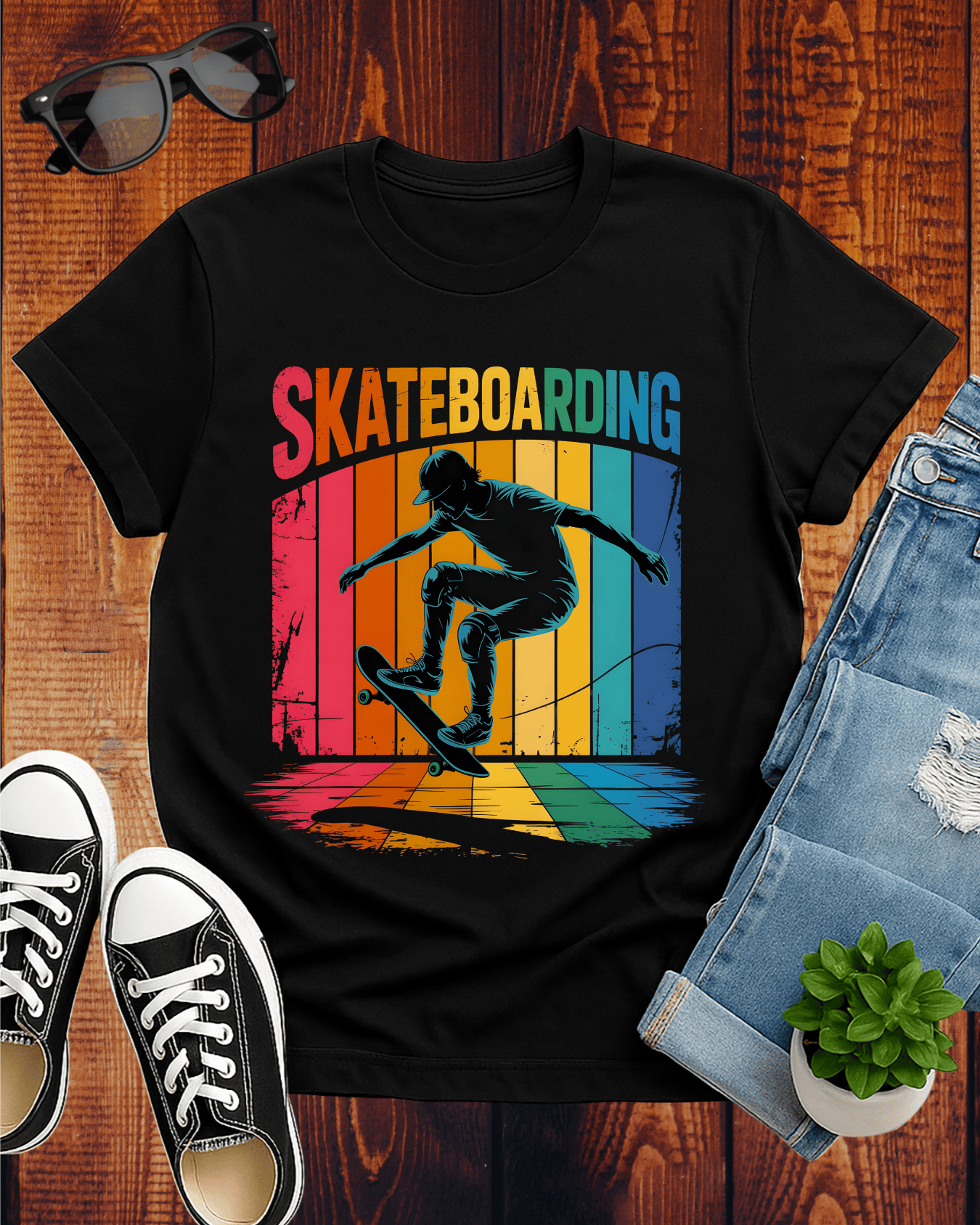 SKATEBOARDING RAINBOW 2 T-Shirt