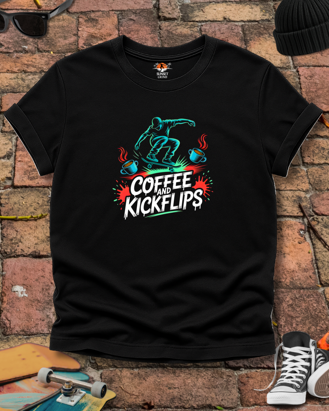 COFFEE AND KICKFLIPS 2 T-Shirt