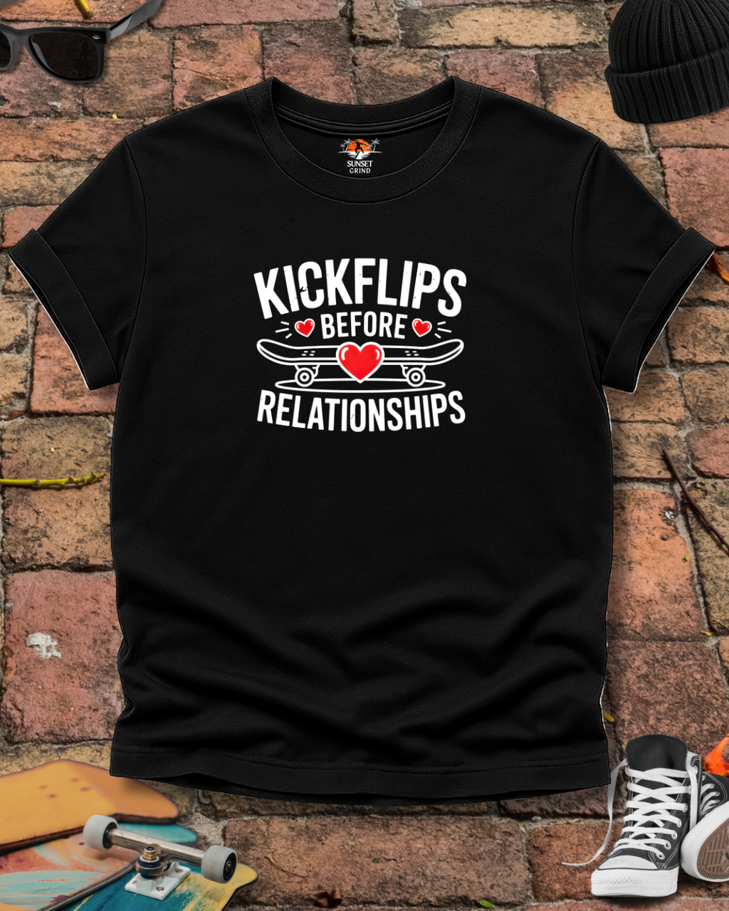 KICKFLIPS BEFORE RELATIONSHIPS T-Shirt