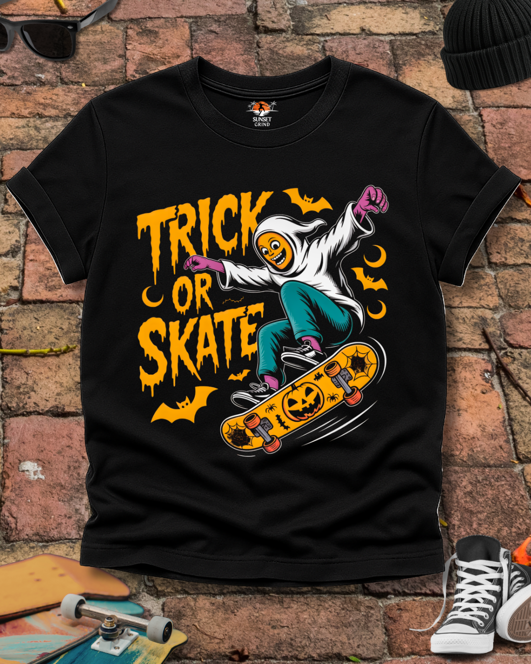 TRICK OR SKATE GHOST T-Shirt