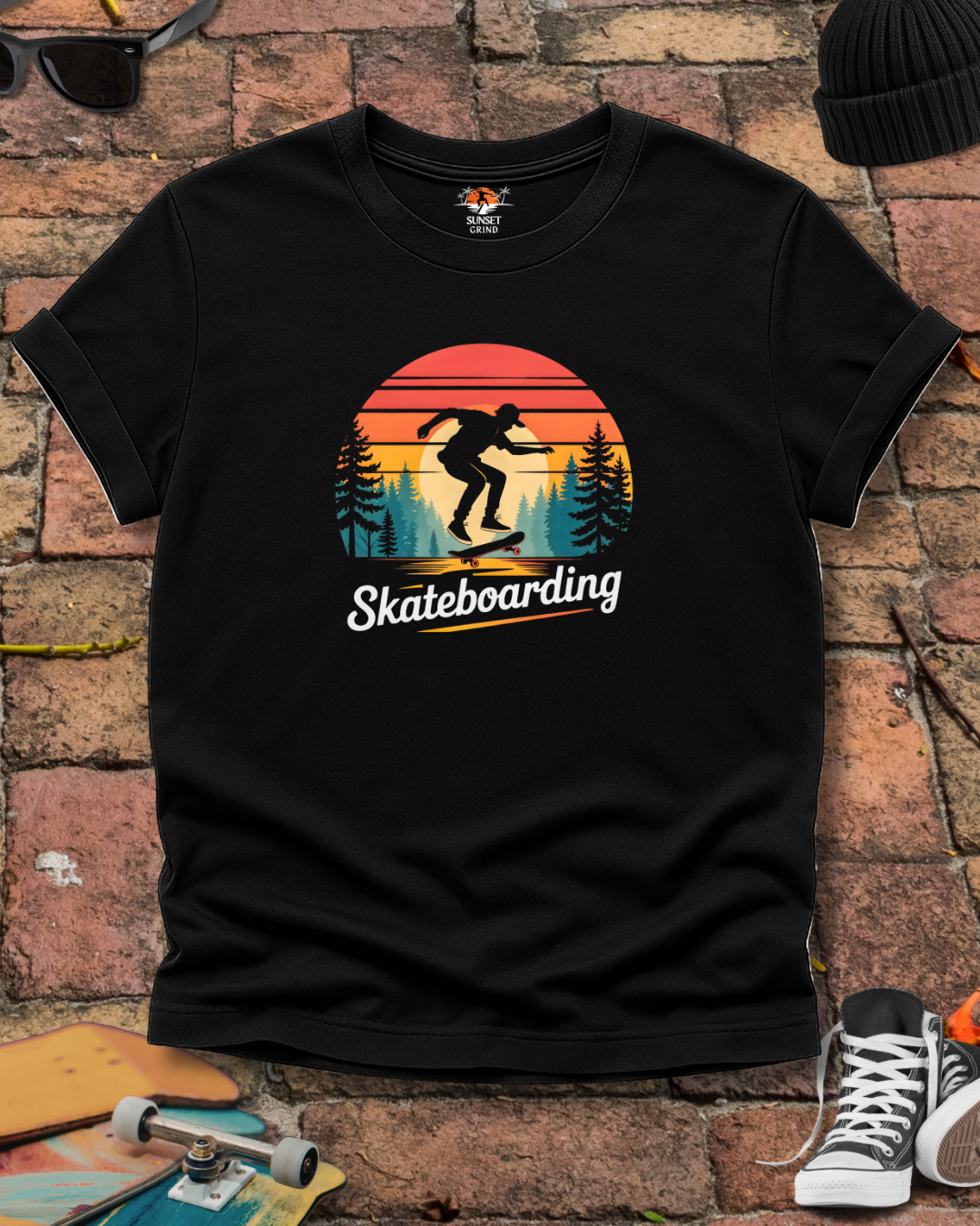 SKATEBOARDING IN SUNSET T-Shirt
